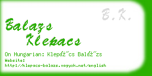 balazs klepacs business card